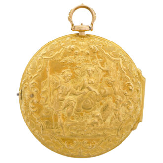 English 22K gold pair-cased repoussé pocket watch Circa 1728