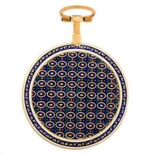 French gold and royal blue translucent enamel pocket watch Circa 1790