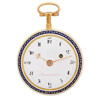 French gold and royal blue translucent enamel pocket watch Circa 1790