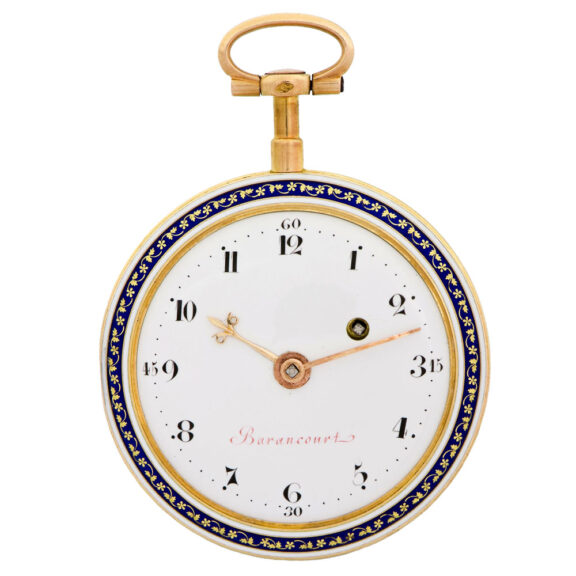 French gold and royal blue translucent enamel pocket watch Circa 1790 French gold and royal blue translucent enamel pocket watch Circa 1790