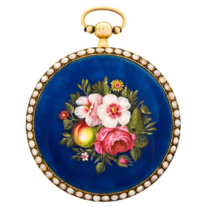 Swiss gold, enamel and pearl-set pocket watch Circa 1810