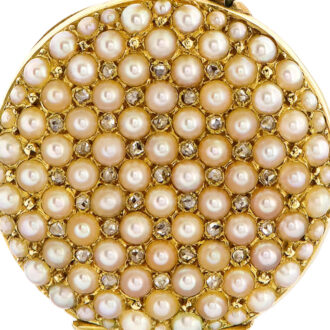 Swiss gold, pearl and diamond pendant watch Circa 1900