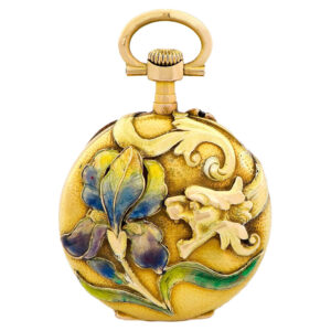 Swiss gold and enamel Art Nouveau pendant watch Circa 1900