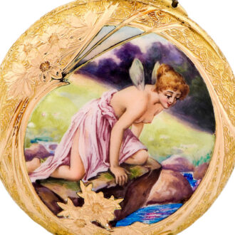 fairytale Swiss gold and enamel pendant watch Circa 1900