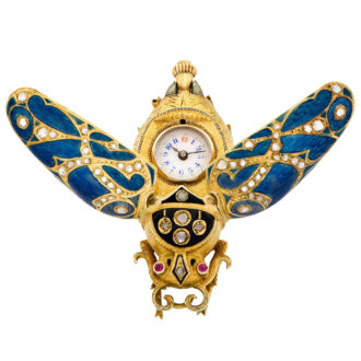 Swiss gold pendant watch in the form of a beetle Circa 1890