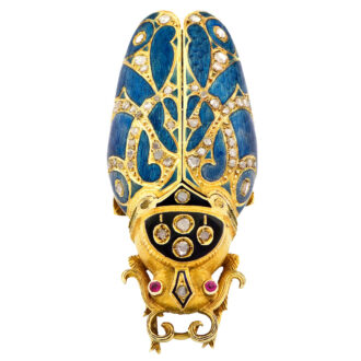 Swiss gold pendant watch in the form of a beetle Circa 1890