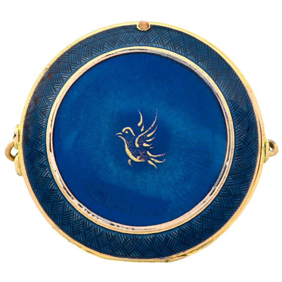 Unusual French gold and enamel basket-form lady's watch Circa 1820