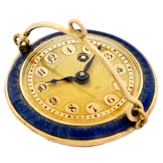 Unusual French gold and enamel basket-form lady's watch Circa 1820