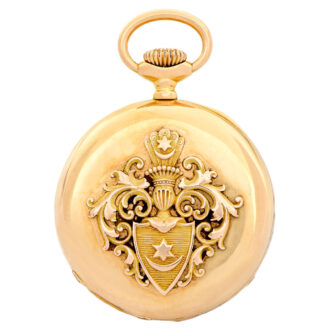 Swiss pink gold lever pocket watch with a 24-hour dial Circa 1885