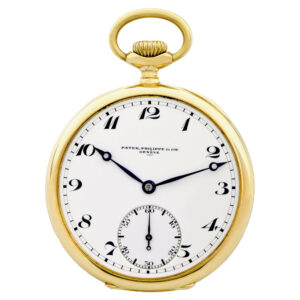 Swiss gold keyless pocket watch with Breguet dial Circa 1920