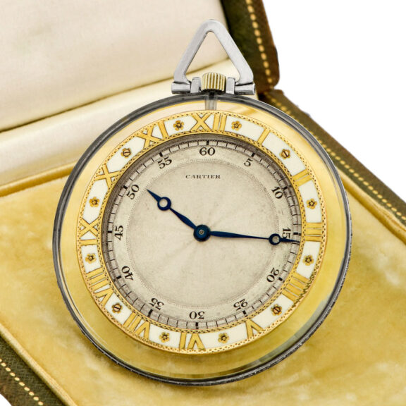 Swiss/French rock crystal open faced keyless watch Circa 1916