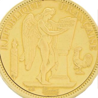 French gold watch in 100 Francs gold coin dated 1908 Circa 1930