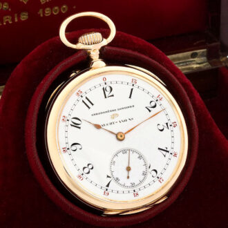 Swiss pink gold keyless pocket lever chronometer Circa 1910 Swiss pink gold keyless pocket lever chronometer Circa 1910
