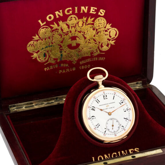 Swiss pink gold keyless pocket lever chronometer Circa 1910 Swiss pink gold keyless pocket lever chronometer Circa 1910