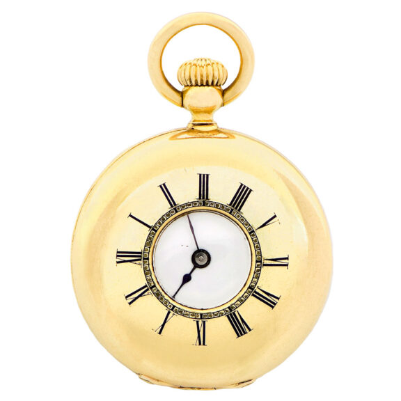 Swiss gold half-hunting cased pendant watch Circa 1860