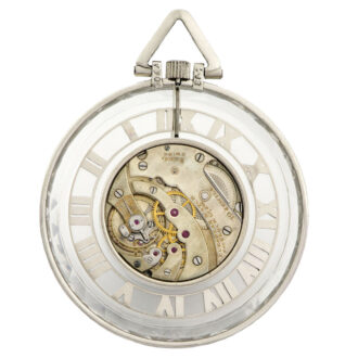 French platinum, rock crystal watch with faceted borders Circa 1920