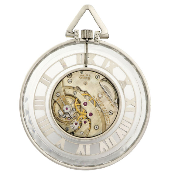 French platinum, rock crystal watch with faceted borders Circa 1920 French platinum, rock crystal watch with faceted borders Circa 1920
