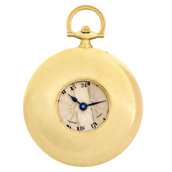 French 18k gold dress watch with guillotine dial Circa 1920 French 18k gold dress watch with guillotine dial Circa 1920