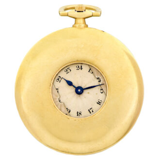 French 18k gold dress watch with guillotine dial Circa 1920