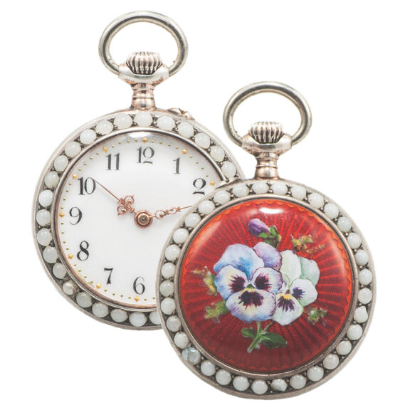 Charming Swiss silver open faced cylinder watch Circa 1890