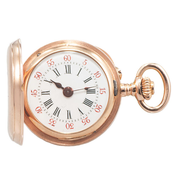 Swiss 18 carat pink gold miniature pendant watch Circa 1850