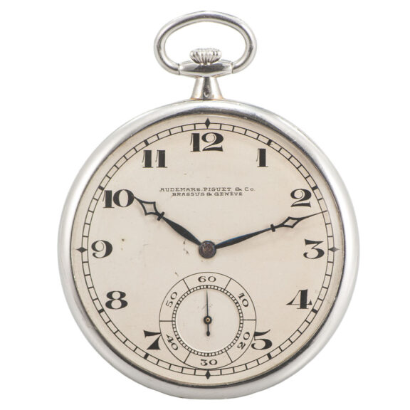 Slim Swiss platinum open faced lever pocket watch Circa 1910
