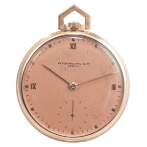 Swiss 18 carat pink gold keyless dress pocket watch Circa 1937