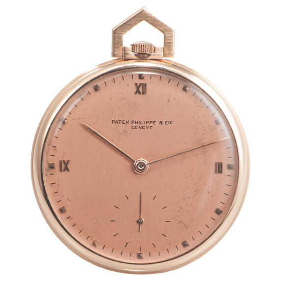 Swiss 18 carat pink gold keyless dress pocket watch Circa 1937