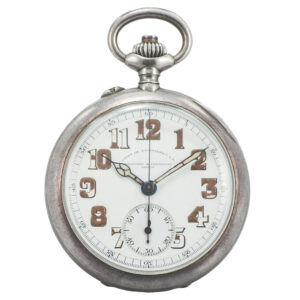 Interesting Swiss silver chronograph pocket watch Circa 1918