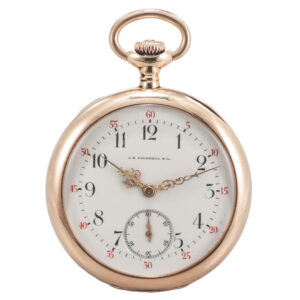 Swiss 14 carat gold lever with engraved monogram Circa 1920