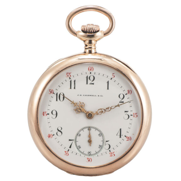 Swiss 14 carat gold lever with engraved monogram Circa 1920