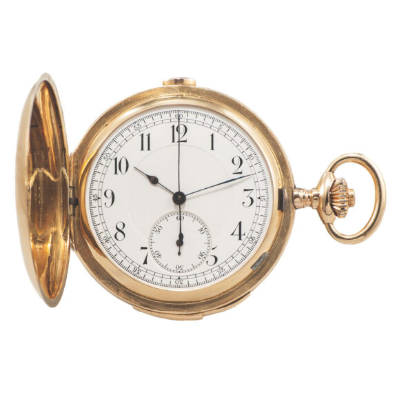 Swiss 18K gold quarter repeating chronograph pocket watch Circa 1900