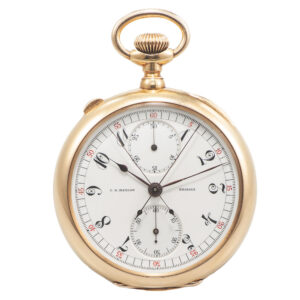 Swiss gold split-seconds chronograph pocket watch Circa 1900