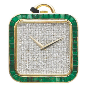 Sophisticated Swiss gold square pendant watch Circa 1960