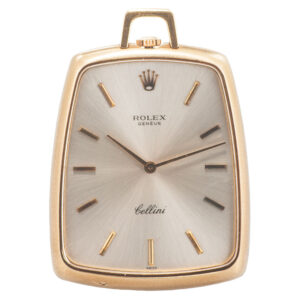 Elegant Swiss gold tonneau-shaped pocket watch Circa 1970