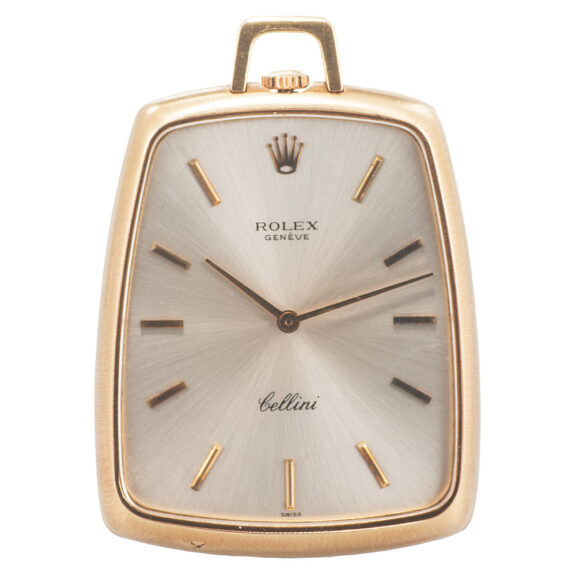 Elegant Swiss gold tonneau-shaped pocket watch Circa 1970