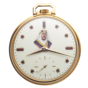 Swiss gold lever with the portrait of King Abdulaziz Al Saud Circa 1956