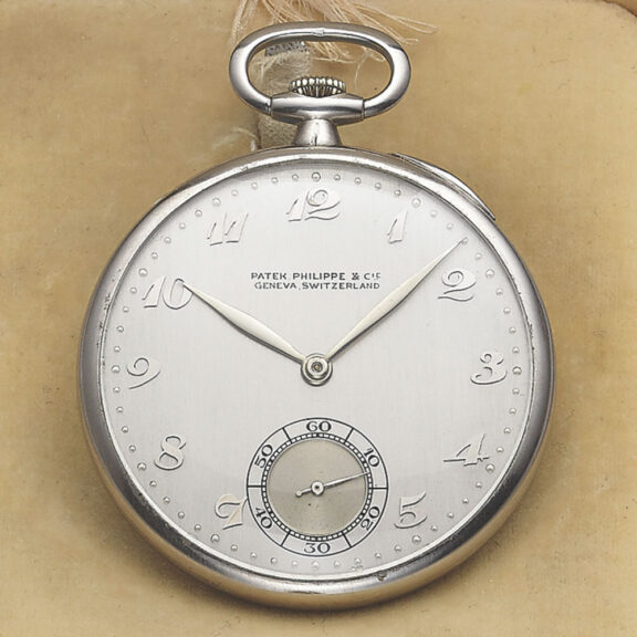 Swiss platinum open faced keyless dress watch Circa 1940