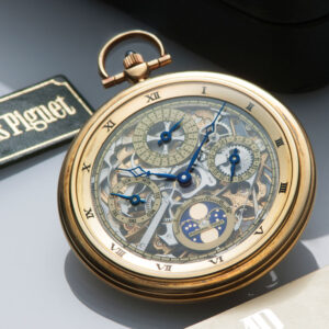 Swiss gold skeletonized dress watch with moon phases Circa 1990
