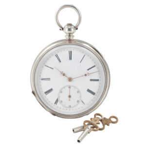 Fine Swiss silver open faced lever pocket watch Circa 1880