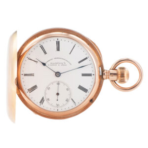 German 14K pink gold hunting cased pocket watch Circa 1930