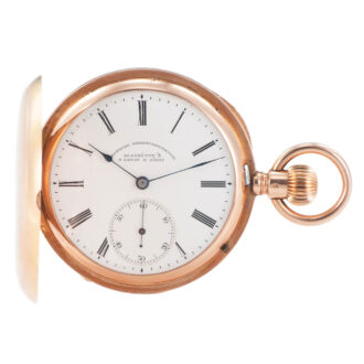 German 14K pink gold hunting cased pocket watch Circa 1930
