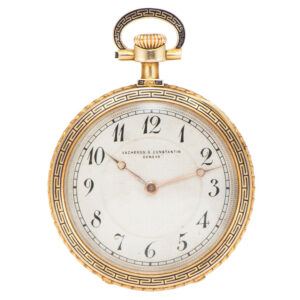 Swiss yellow gold and enamel miniature dress watch Circa 1910
