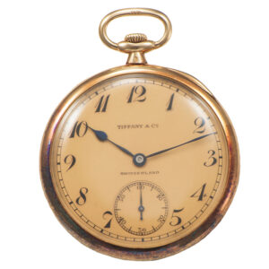 Swiss 18K yellow gold open faced pocket watch Circa 1920