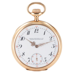 Swiss 18k yellow gold keyless lever pocket watch Circa 1910