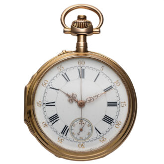 Swiss 18K pink gold chronograph pocket watch Circa 1881