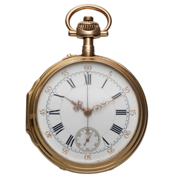 Swiss 18K pink gold chronograph pocket watch Circa 1881