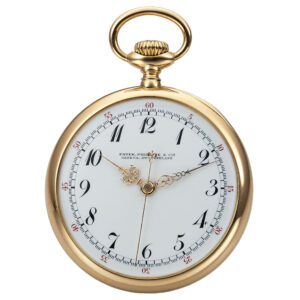 Swiss 18K gold centre seconds keyless pocket watch Circa 1915