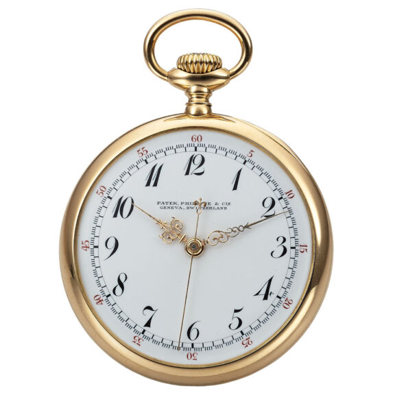 Swiss 18K gold centre seconds keyless pocket watch Circa 1915