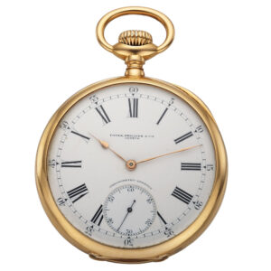 Large Swiss 18K gold chronometre gondolo pocket watch Circa 1914